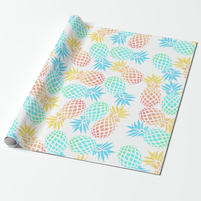 tropisches buntes Ananasmuster des eleganten Geschenkpapier (Ungerollt)