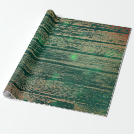 Tropisches Cali Woodland Grünes Gold Rustikales Ho Geschenkpapier