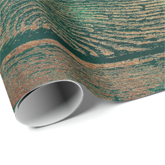 Tropisches Cali Woodland Grünes Gold Rustikales Ho Geschenkpapier (Rolleneckpunkt)
