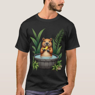Tropisches Capybara-Wannen-Plant-Elternteil T-Shirt