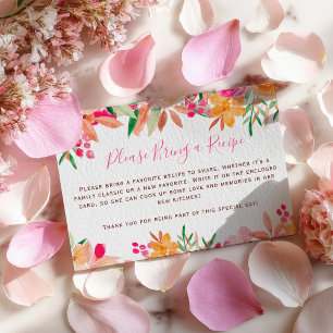 Tropisches Chic Floral Bringen Sie ein Rezept Brau Begleitkarte