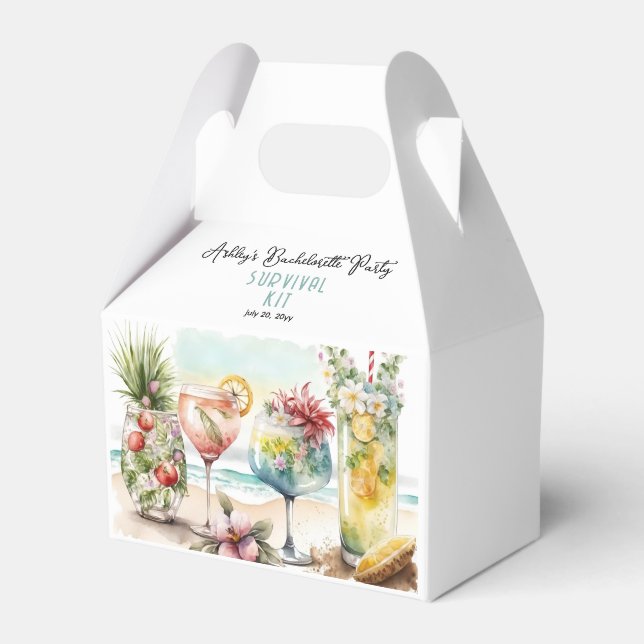 Tropisches Cocktails Junggeselinnen-Abschied Survi Geschenkschachtel (Vorderseite)