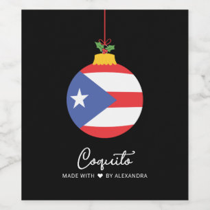 Tropisches Coconut Coquito Weihnachtsgetränk Labra Weinetikett