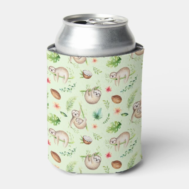 Tropisches Coconut-Sloth-Muster Dosenkühler (Kanne Vorderseite)