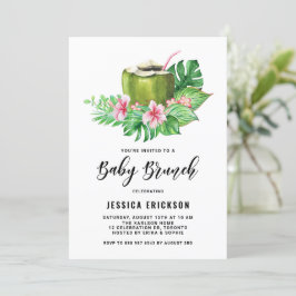 Tropisches Coconut Summer Baby Brunch Einladung