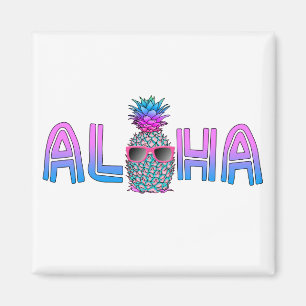Tropisches Cooles Aloha Ananas Magnet