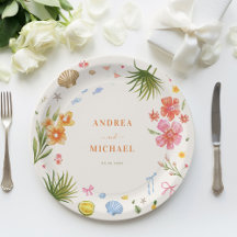 Tropisches Coquette Seashells Bows Palm Tree Hochz