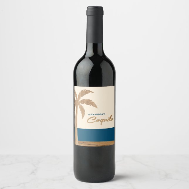 Tropisches Coquito Set für Lebensmittel und Geträn Weinetikett (Vorderseite)