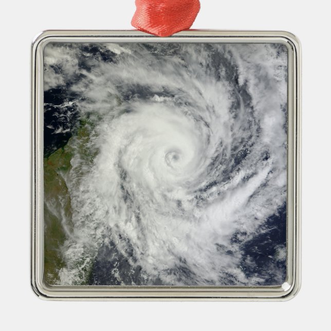Tropisches Cyclone Bingiza Silbernes Ornament (Vorne)