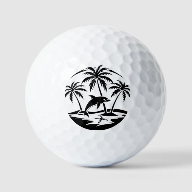 Tropisches Delfinparadies Golfball (Vorderseite)