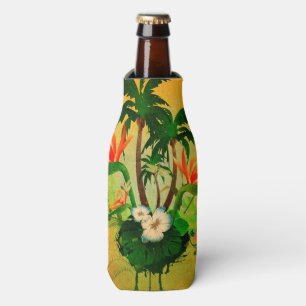 Tropisches Design mit Blume und Palmen Flaschenkühler