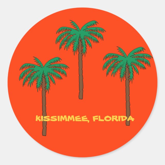 Tropisches Design von Kissimmee, Florida Runder Aufkleber (Vorderseite)