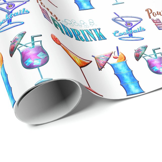 Tropisches Drink Hawaiianisches Sommercocktail Par Geschenkpapier (Rolleneckpunkt)