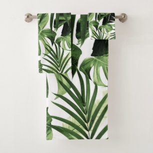 Tropisches Dschungel-Blätter-Muster #12 Badhandtuch Set