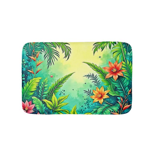 Tropisches Dschungelparadies Design Badematte (Vorderseite)