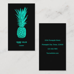 Tropisches Elegantes Aquamarines Ananas Visitenkarte