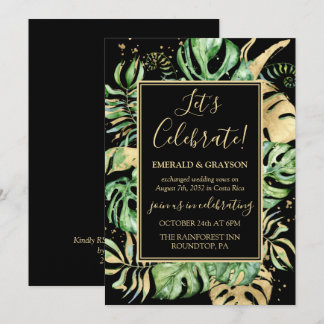 Tropisches Elopement Hochzeitsempfang Party Einladung