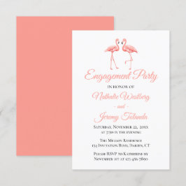 Tropisches Engagement Party Rosa Flamingo Hochzeit Einladung