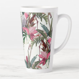 Tropisches exotisches Muster mit Papagei, Flamingo Milchtasse