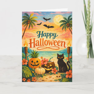 Tropisches farbenfrohes verrücktes Halloween Karte