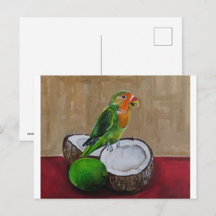 Tropisches Fest des Unzertrennlichen - Malerei von Postkarte