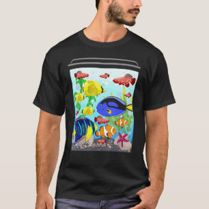 Tropisches Fisch Aquarium Becken Meer Leben Fischl T-Shirt