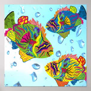 Tropisches Fisch-Kunst-Plakat, wunderlicher Fisch Poster
