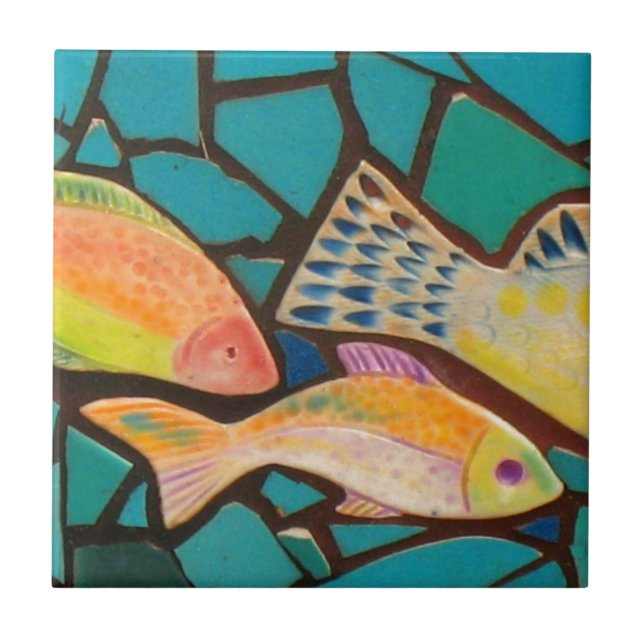 Tropisches Fisch-Mosaik Fliese (Vorderseite)