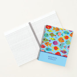 Tropisches Fischaquarium Niedliches Kind Notizbuch