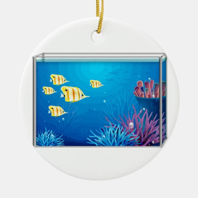 Tropisches FishTank Keramik Ornament (Vorne)