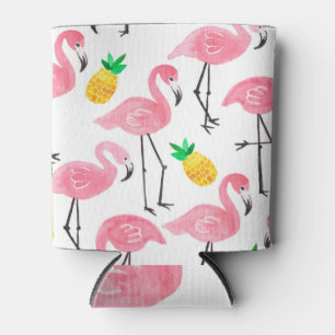 Tropisches Flamingo Ananas: Set Dosenkühler