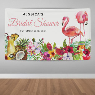 Tropisches Flamingo Beach Brautparty Banner