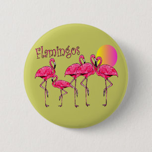 Tropisches Flamingo Kunstschätze Button