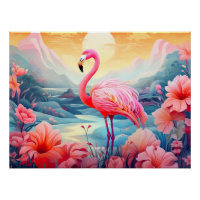 Tropisches Flamingo mit Blume