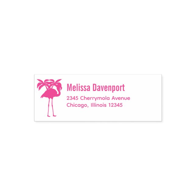 Tropisches Flamingo mit Palmen Permastempel (Design)