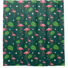 Tropisches Flamingo-Muster Duschvorhang