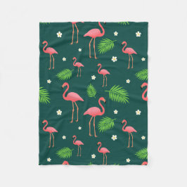 Tropisches Flamingo-Muster Fleecedecke