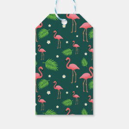 Tropisches Flamingo-Muster Geschenkanhänger