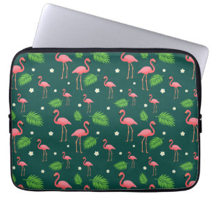 Tropisches Flamingo-Muster Laptopschutzhülle
