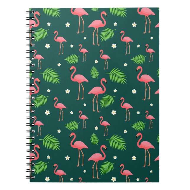 Tropisches Flamingo-Muster Notizblock (Vorderseite)