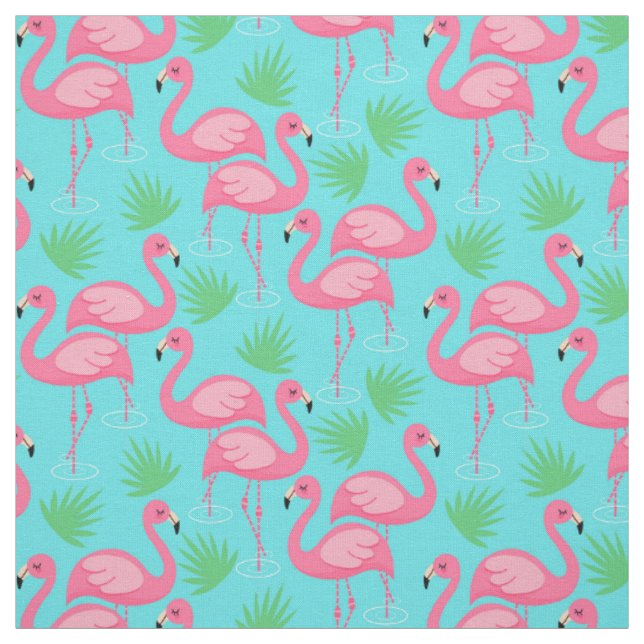 Tropisches Flamingo-Paradies-wunderlicher rosa Stoff (Muster)