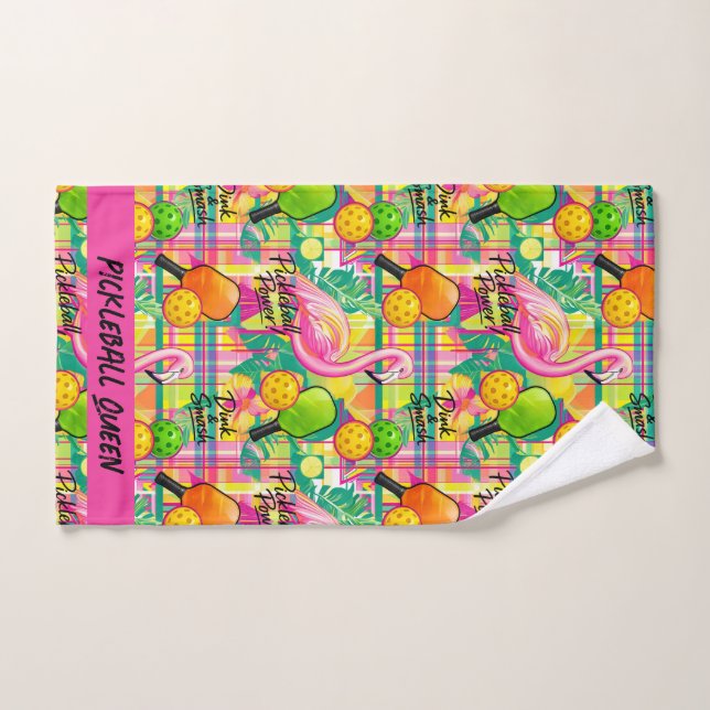 Tropisches Flamingo-Pickleball  Handtuch (Handtuch)