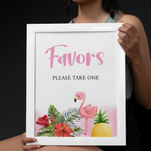 Tropisches Flamingo Pink Baby Duschfavoriten Schil Poster