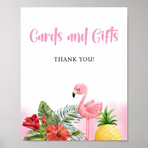 Tropisches Flamingo-Rosa Karten und Geschenke Schi Poster