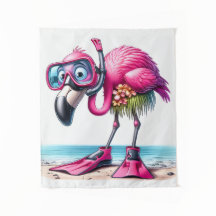 Tropisches Flamingo-Schnorcheldesign