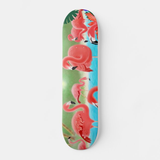 Tropisches Flamingo-Skateboard Skateboard (Vorderseite)