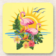 Tropisches Flamingos Sonnenschein und Blume