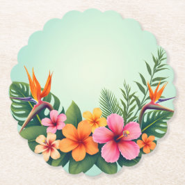Tropisches Flora Elegante Untersetzer