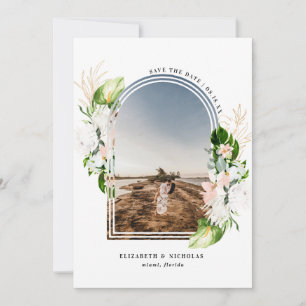 Tropisches Floral Boho Save the Date