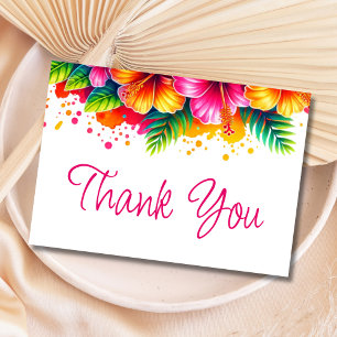 Tropisches Florales Hawaiianisches Wasserfarbdesig Dankeskarte